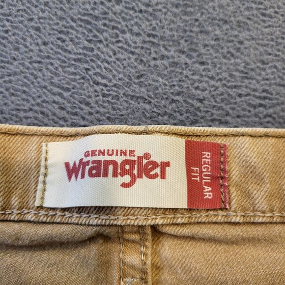 Wrangler Jeans Mens 32x29 Brown Denim Straight Leg Western Rodeo Distressed - Picture 3 of 10